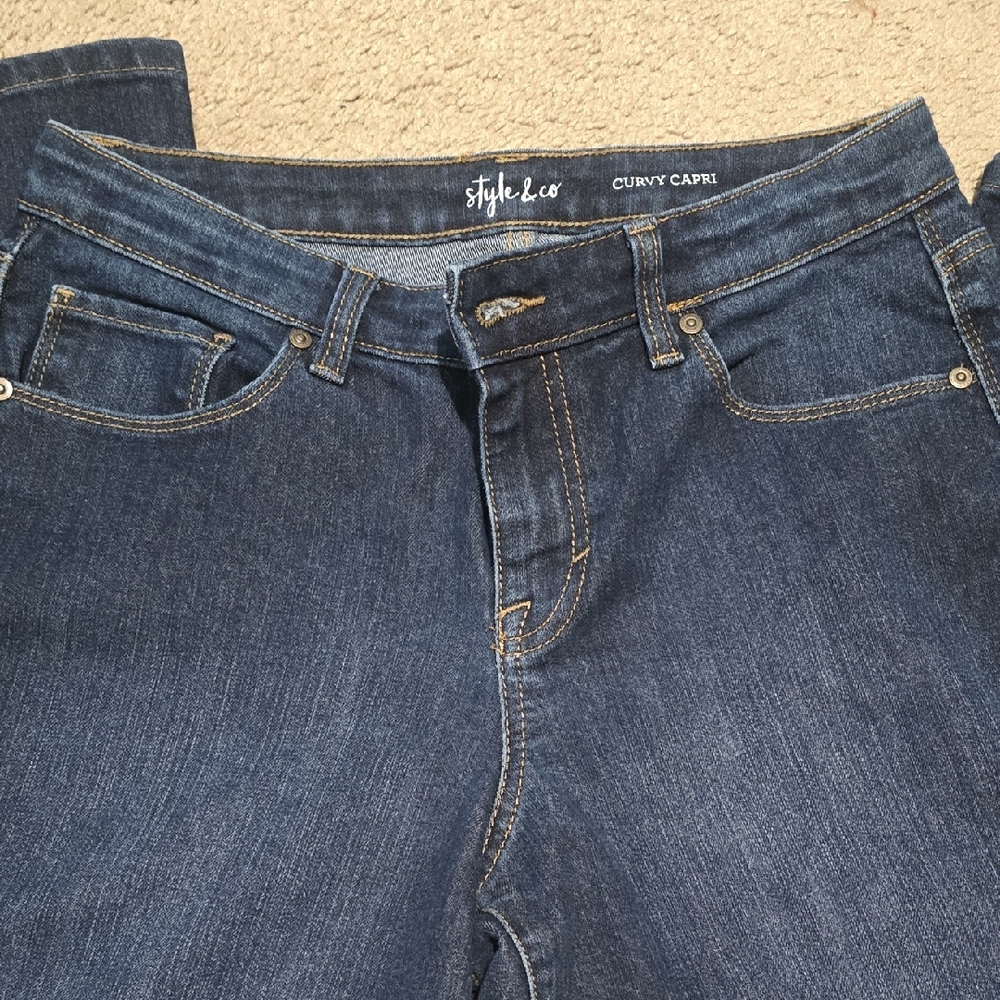 Style & Co. Dark Blue Curvy Capri Jeans